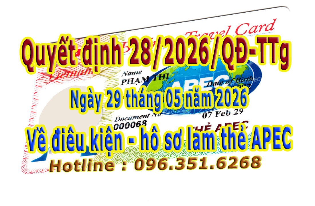 Quyết định 28/2026 của Chính phủ về cấp thẻ Apec